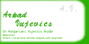 arpad vujevics business card